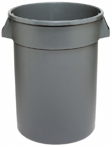 Cortech USA Trash Can: 35 gal, Round, Gray - 35200FR