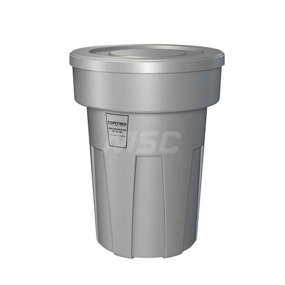 Cortech USA Trash Can: 35 gal, Round, Gray - 35200FR