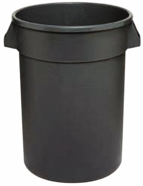 Cortech USA Trash Can: 35 gal, Round, Gray - 35200FR