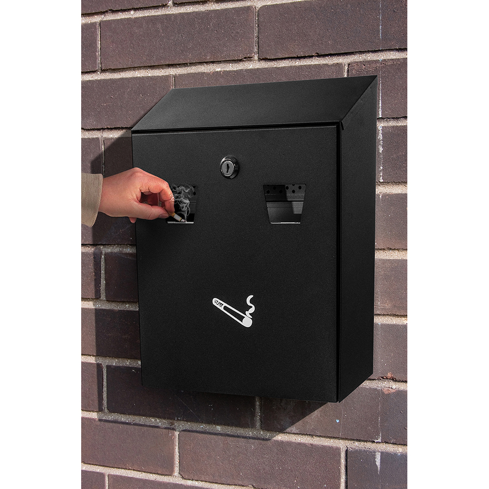 Alpine Industries 10-1/2X10-1/2" BLK STL WALLMNT CIGARETTE DSP STA - ALP490-01-BLK
