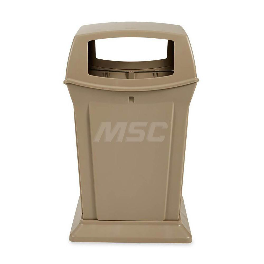 Rubbermaid Ranger Trash Can with 4 Opening Lid, 45 Gal, Beige Plastic, Outdoor - FG917388BEIG