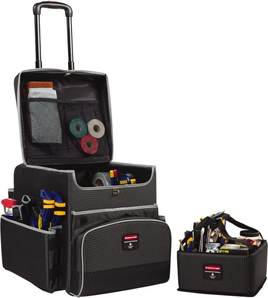 Rubbermaid Executive Quick Carts Mobile/Travel Office Cart, Medium, Dark Gray - 1902466