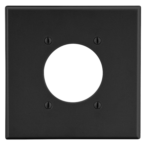 Hubbell Wiring Device-Kellems Wallplate, Mid-Size 2-Gang, 2.15" Opening, Black - PJ703BK