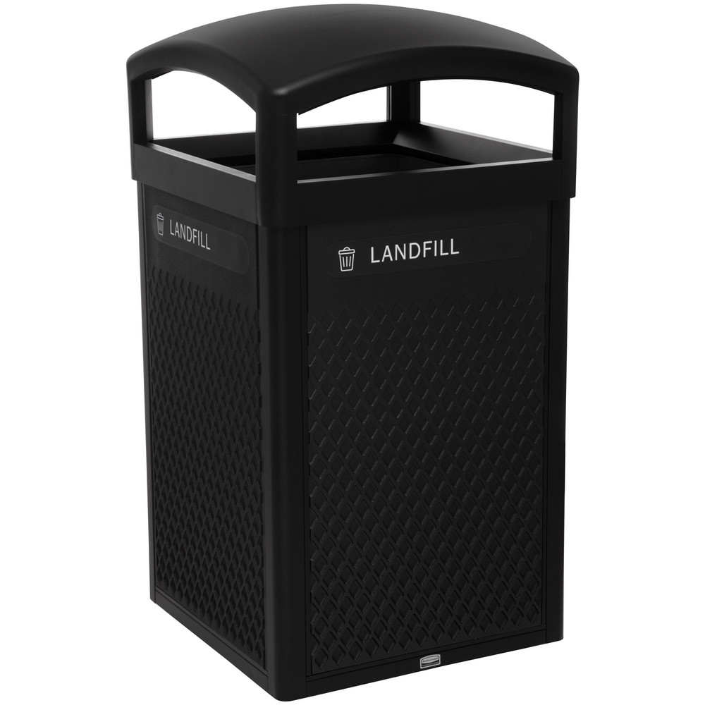 Rubbermaid Tailor Metal Frame, 51 gal, Black, 25.20" × 25.20" × 50.58" - 2182678