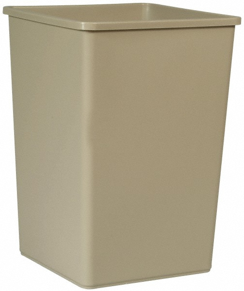 Rubbermaid Decorative Indoor Waste Receptacle: 15 gal, Rectangle, Gray - 1961615