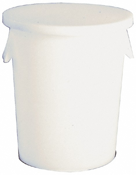 Bayhead Products Trash Can: 33 gal, Round, Gray - AH-33 W/ LID-G