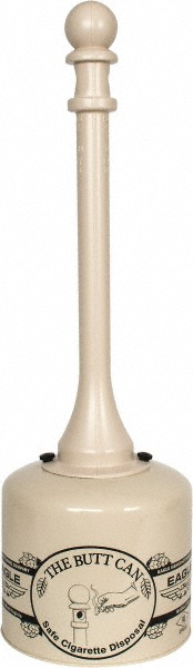 Eagle 5 Gal Galvanized Steel with Polyethylene Tube Cigarette & Cigar Receptacle - 1205BEI