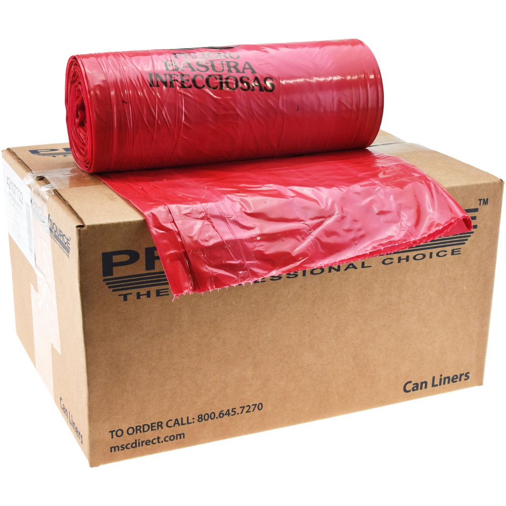 PRO-SOURCE Pack of (150) 45 Gal Capacity, Red, Hazardous Waste Bags - PSIW4047