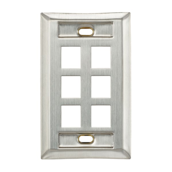 Leviton Number of Gangs: 1 302 Stainless Steel, Brushed Finish, Silver - 43080-1L6