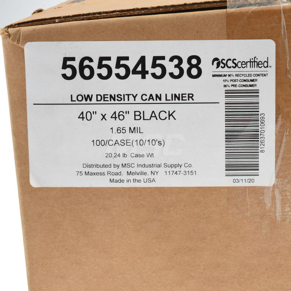 PRO-SOURCE Contractor Trash Bags: 45 gal, 1.65 mil, Pack of 100 - PSRM4046165