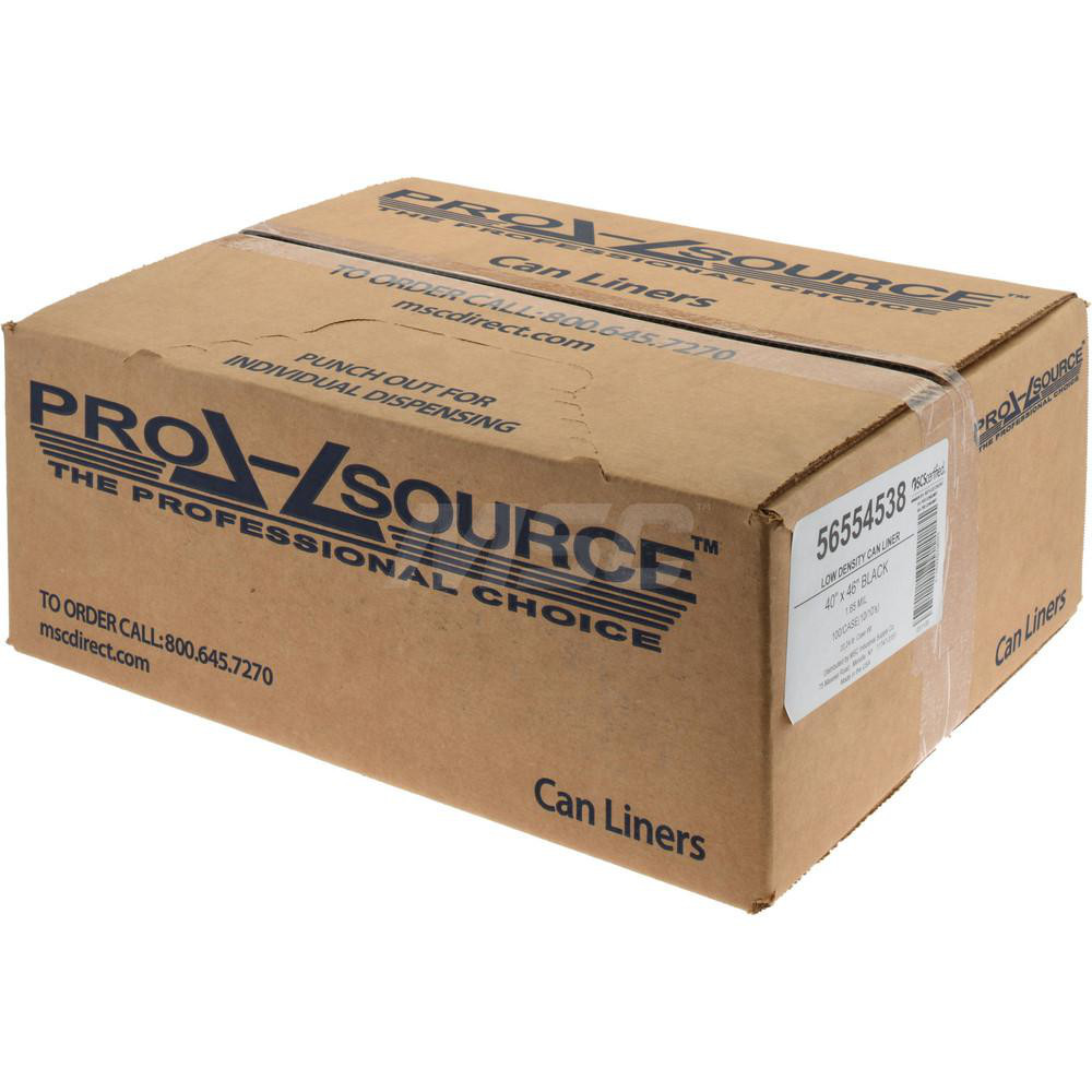 PRO-SOURCE Contractor Trash Bags: 45 gal, 1.65 mil, Pack of 100 - PSRM4046165