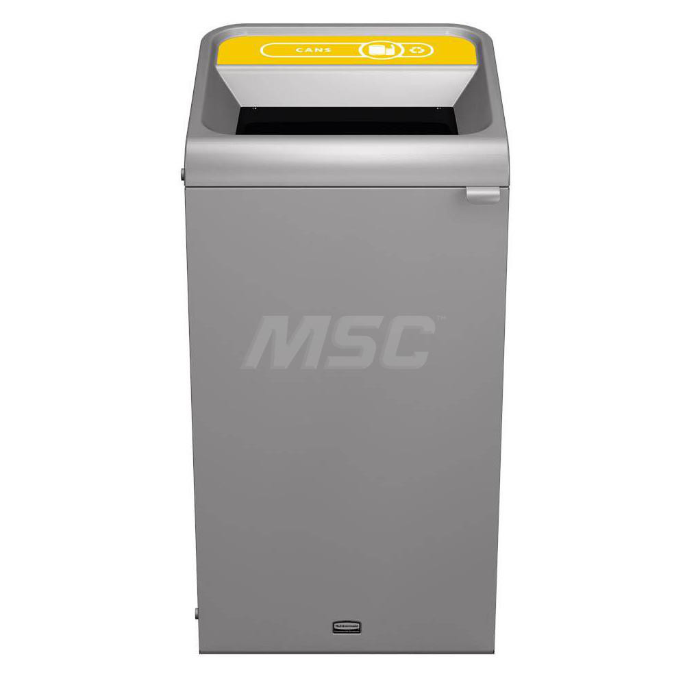 Rubbermaid Decorative Indoor Waste Receptacle: 23 gal, Rectangle, Gray - 1961626