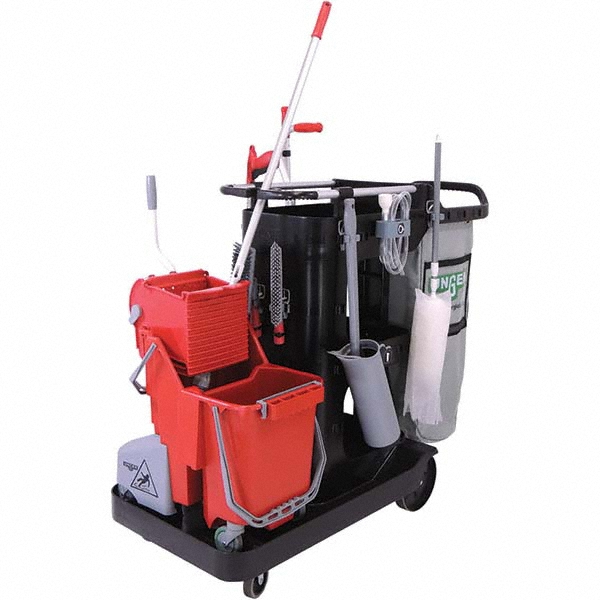 Boardwalk Janitor Carts & Caddies: Polyethylene, Polyethylene - BWKJCARTGRA