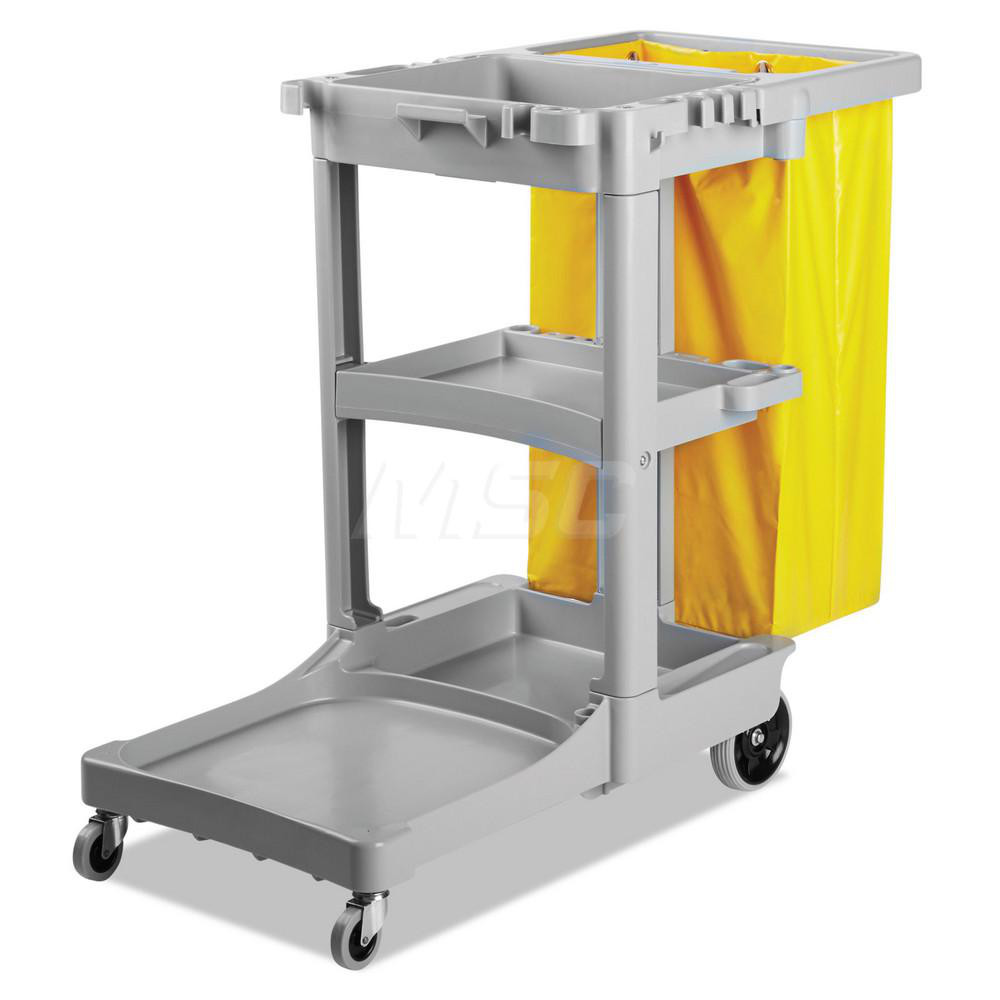 Boardwalk Janitor Carts & Caddies: Polyethylene, Polyethylene - BWKJCARTGRA