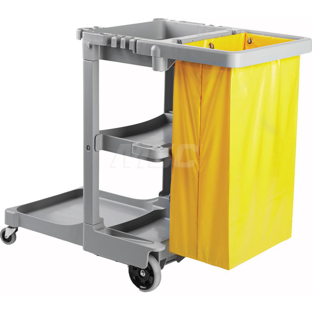 Boardwalk Janitor Carts & Caddies: Polyethylene, Polyethylene - BWKJCARTGRA