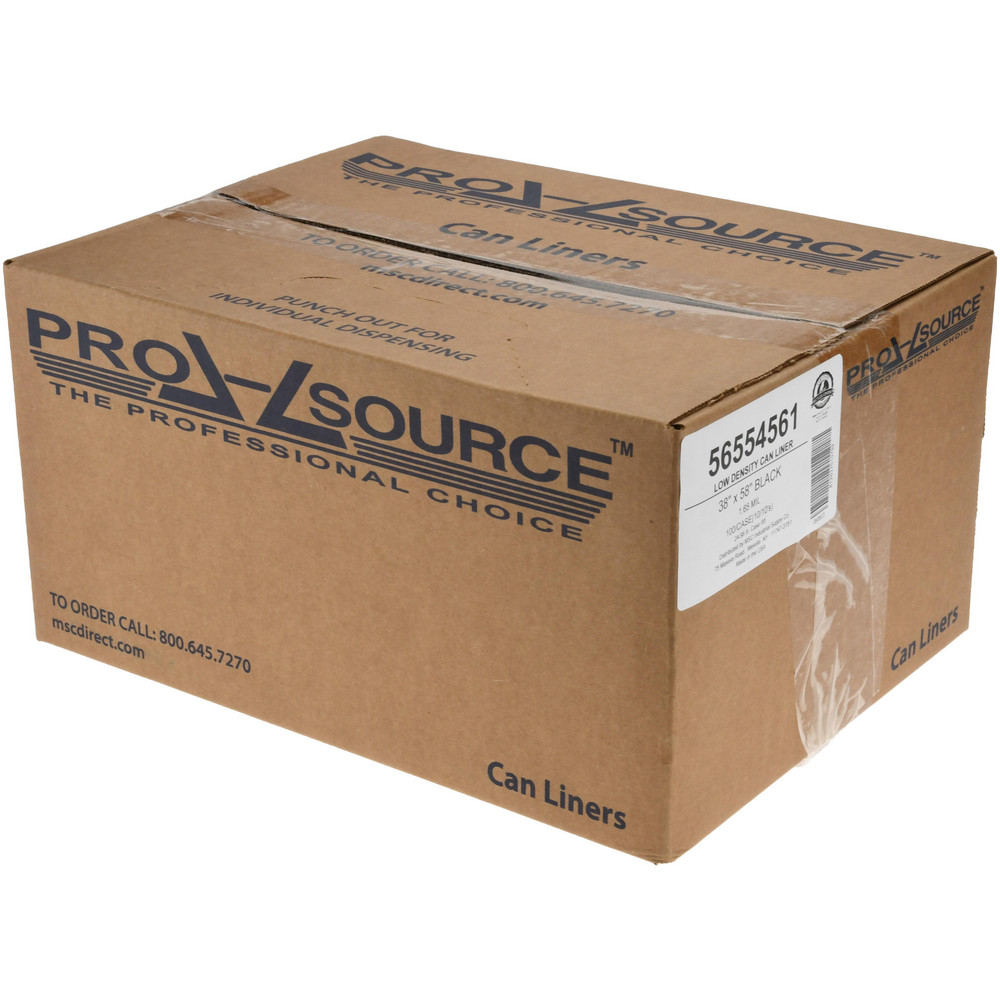 PRO-SOURCE Contractor Trash Bags: 60 gal, 1.65 mil, Pack of 100 - PSRT3858XXH