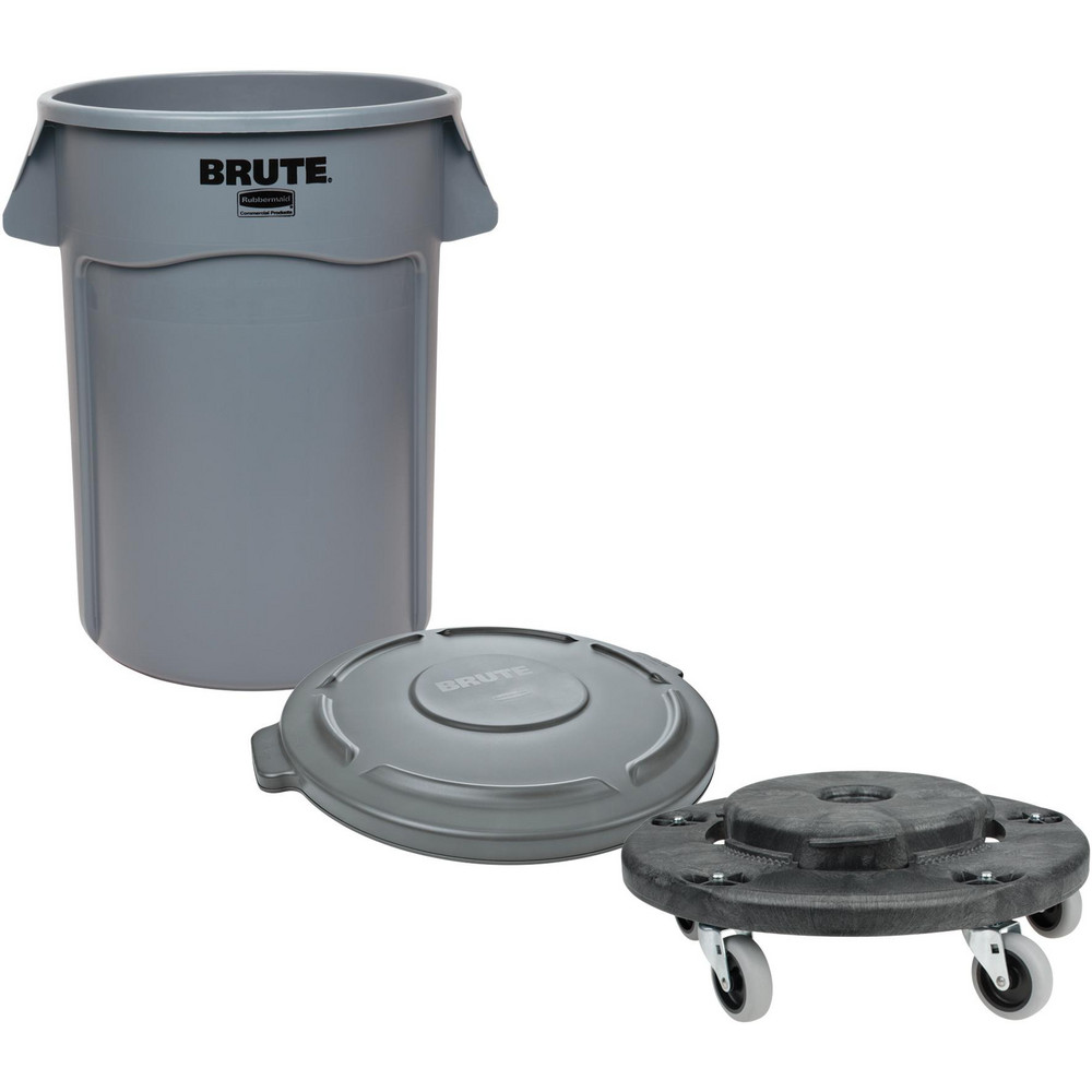 Carlisle Bronco™ 55 gal Round Trash Container, Gray - 84105523