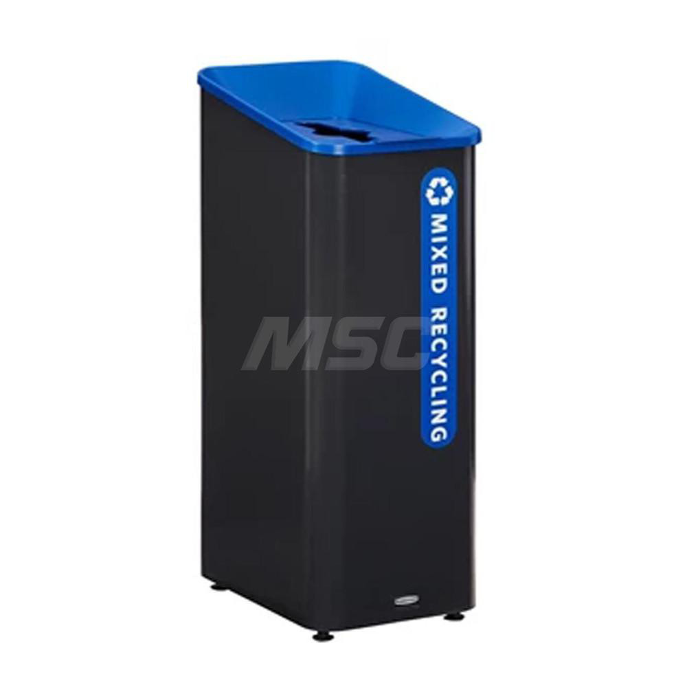 Rubbermaid Sustain Decorative Container, 23 Gallon Trash Can, Black/Blue, Indoor - 2078980
