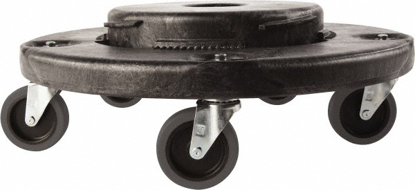 Rubbermaid SLIM JIM Plastic Single Trash/Garbage Can/Bin Dolly for Use with 16/23 Gal Vented Slim Jim Containers, Black - 1980602