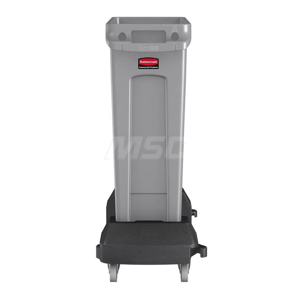 Rubbermaid SLIM JIM Plastic Single Trash/Garbage Can/Bin Dolly for Use with 16/23 Gal Vented Slim Jim Containers, Black - 1980602