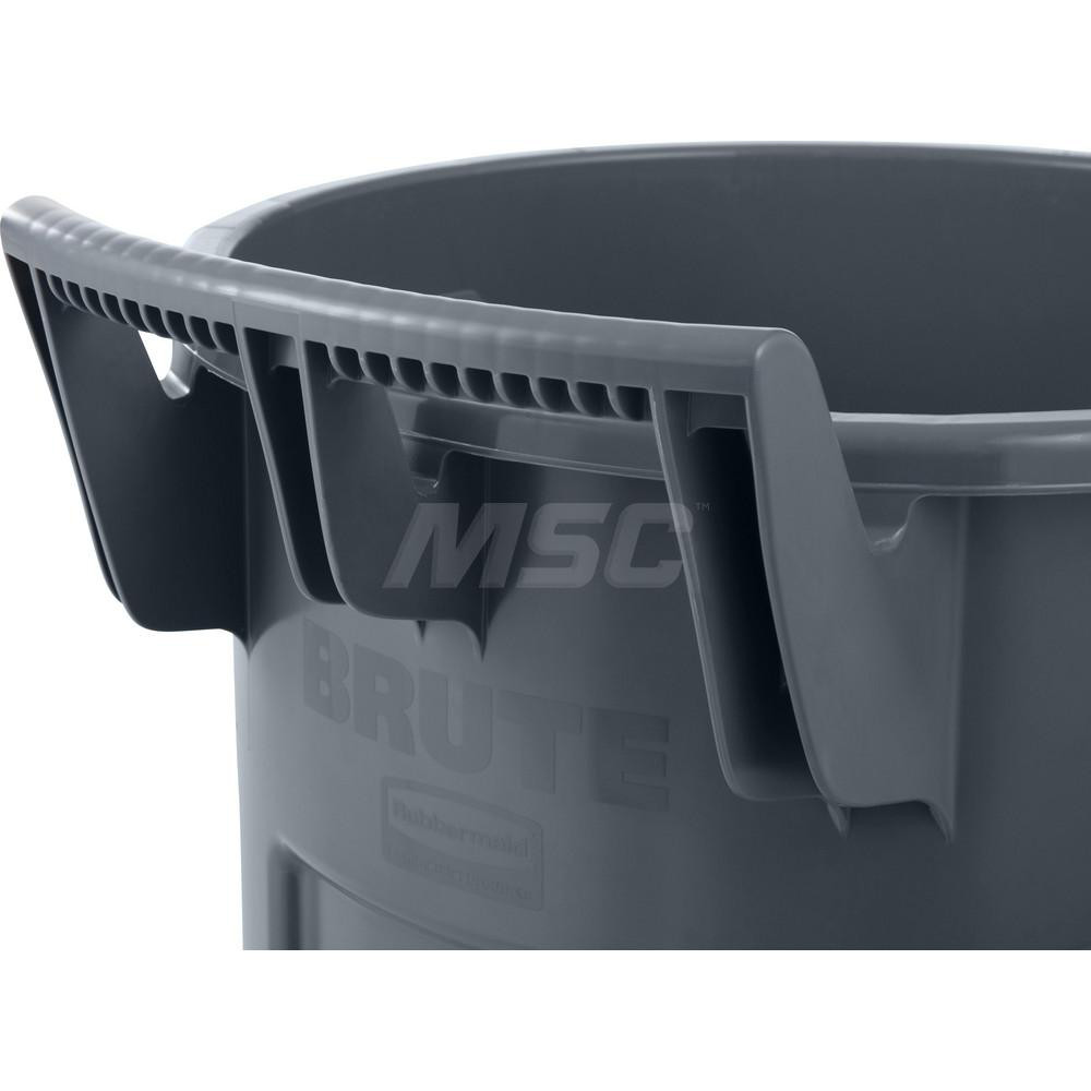 Rubbermaid Vented Wheeled BRUTE Trash Container, 44 Gal, Gray - 2131929