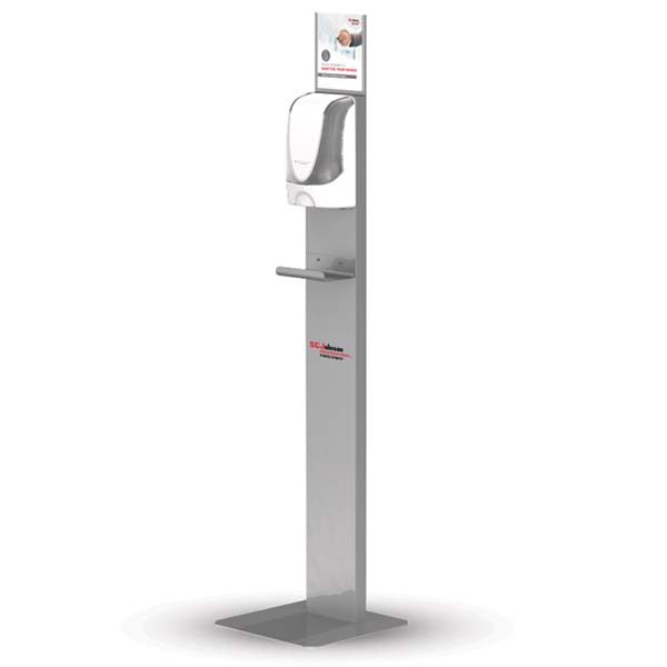 PURELL® PURELL ES10 Dispenser Floor Stand with White Automatic Hand Sanitizer Dispenser - 8210-DS