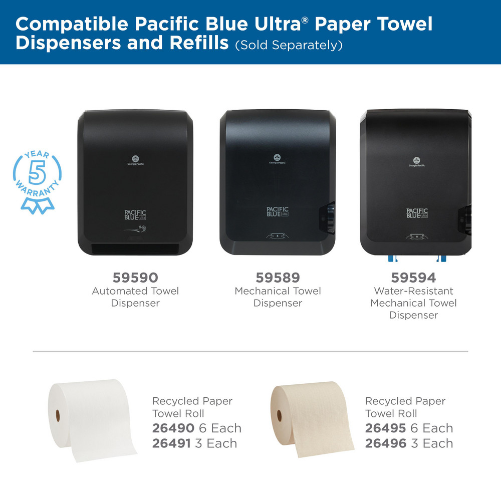 Georgia Pacific Pacific Blue Ultra Mechanical High-Capacity Paper Towel Dispenser, Black - 59589