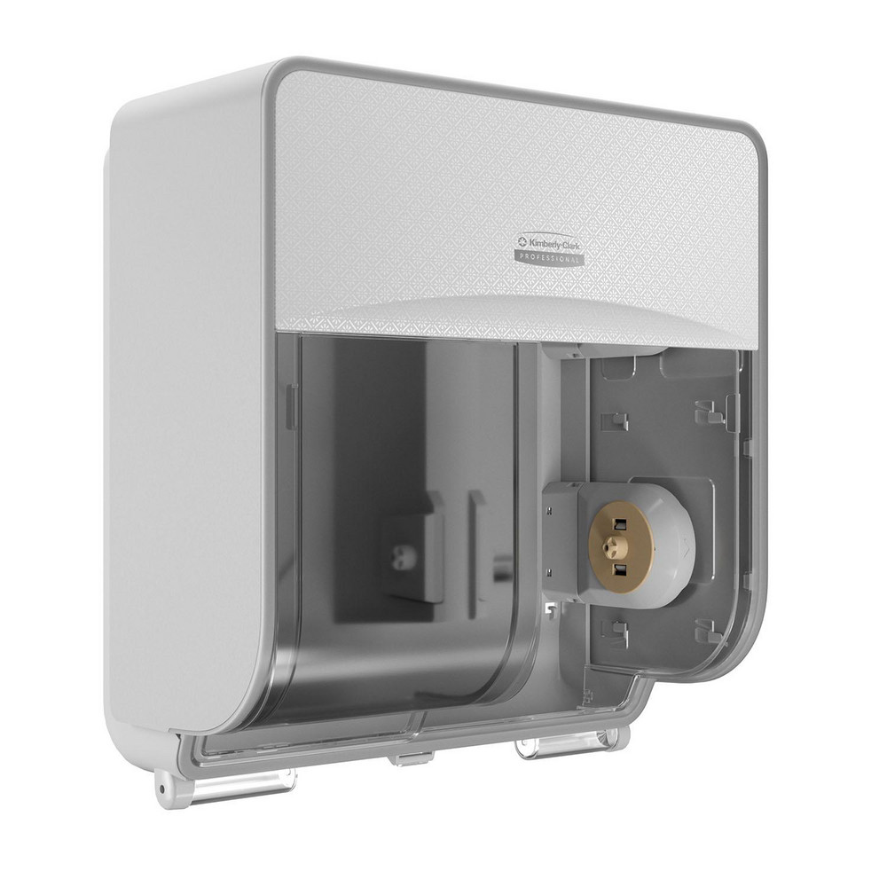 Kimberly-Clark Professional ICON Coreless Standard Roll Toilet Paper Dispenser 4 Roll, with White Mosaic Design Faceplate, 16.63" x 15.88" x 10.19" - 58713