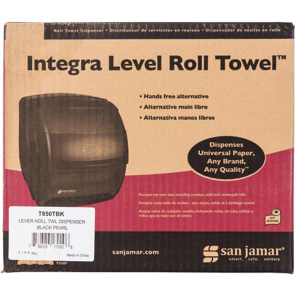 San Jamar Paper Towel Dispensers: Dispenser Type: Towel; Dispenser Style: Manual; Towel Compatibility: Roll; Activation Method: Crank Handle - SJMT850TBK