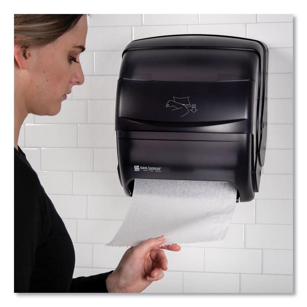 San Jamar Paper Towel Dispensers: Dispenser Type: Towel; Dispenser Style: Manual; Towel Compatibility: Roll; Activation Method: Crank Handle - SJMT850TBK