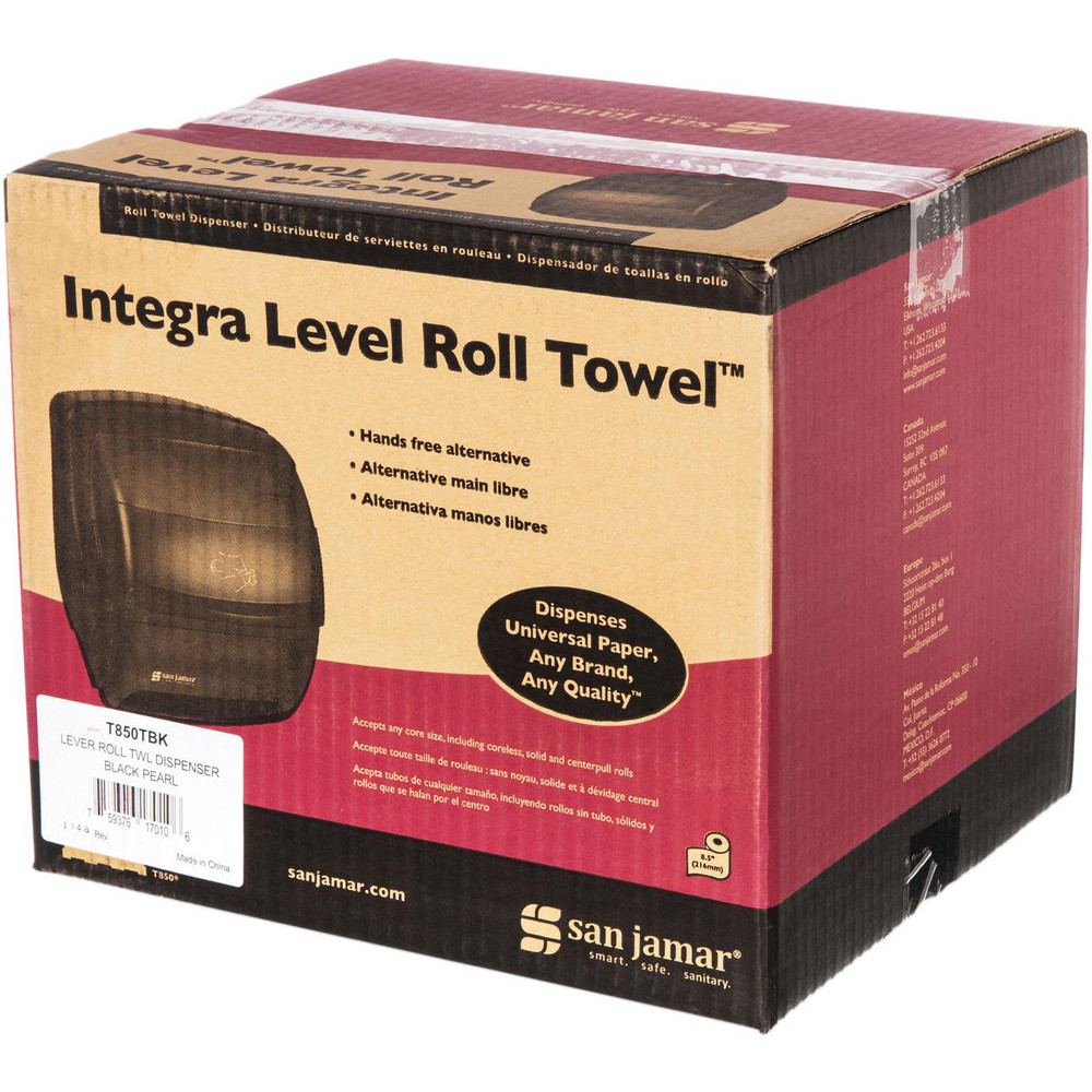 San Jamar Paper Towel Dispensers: Dispenser Type: Towel; Dispenser Style: Manual; Towel Compatibility: Roll; Activation Method: Crank Handle - SJMT850TBK