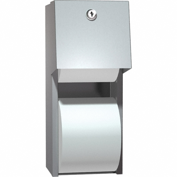 ASI-American Specialties, Inc. Standard Double Roll Stainless Steel Toilet Tissue Dispenser - 0697-GAL