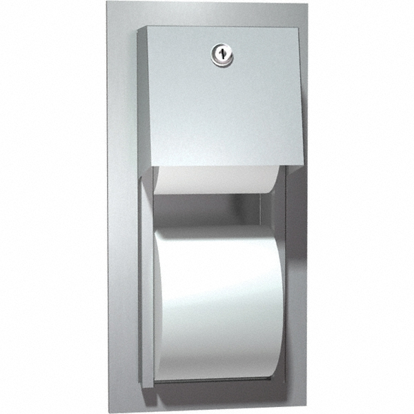 ASI-American Specialties, Inc. Standard Double Roll Stainless Steel Toilet Tissue Dispenser - 0697-GAL