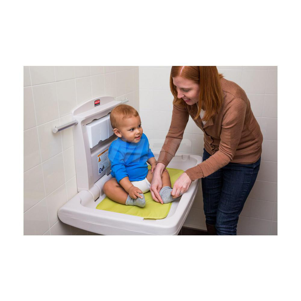 Rubbermaid Baby Changing Station, Horizontal, Antimicrobial Protection, Durable, Easy Maintenance - FG781888LPLAT