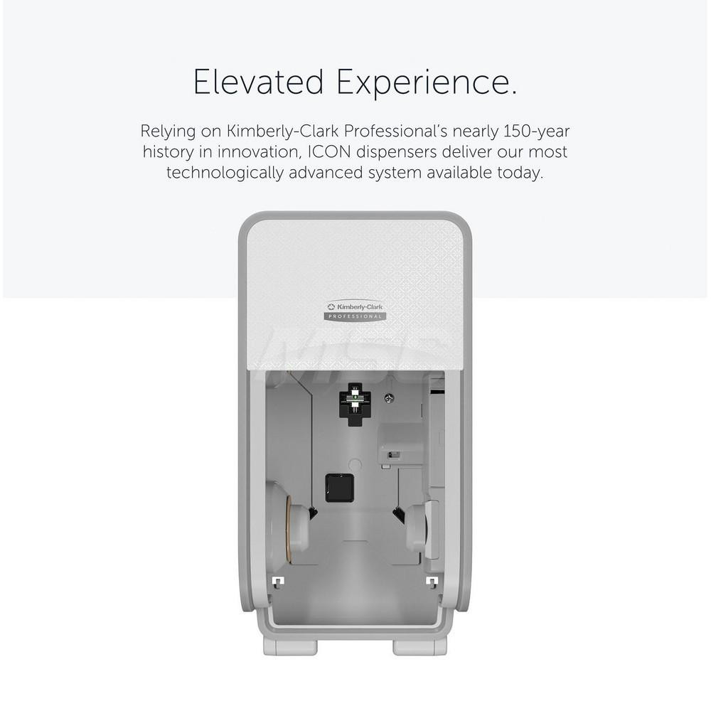 Kimberly-Clark Professional ICON Coreless Standard Roll Vertical Toilet Paper Dispenser 2 Roll, with White Mosaic Design Faceplate, 12.95" x 6.5" x 6.35" - 58711