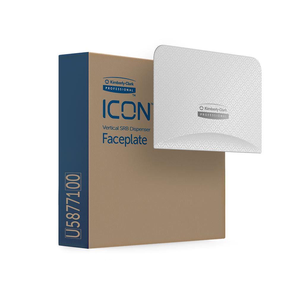 Kimberly-Clark Professional ICON Faceplate, White Mosaic Design, for Coreless Standard Roll Vertical Toilet Paper Dispensers 2 Roll - 58771