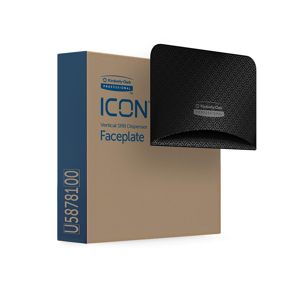 Kimberly-Clark Professional ICON Faceplate, Black Mosaic Design, for Coreless Standard Roll Vertical Toilet Paper Dispensers 2 Roll - 58781