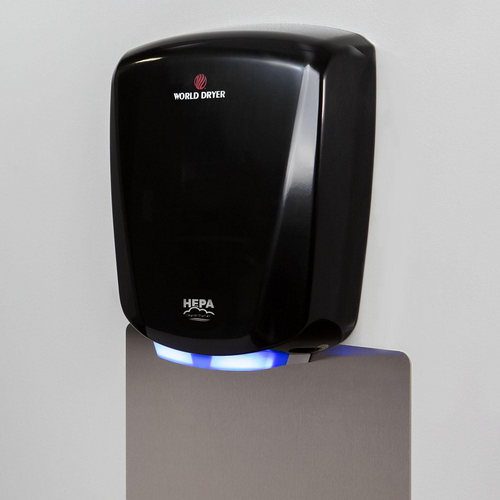 World Dryer Electric Hand Dryers: Hardwire, Touchless, Aluminum - Q-162A2