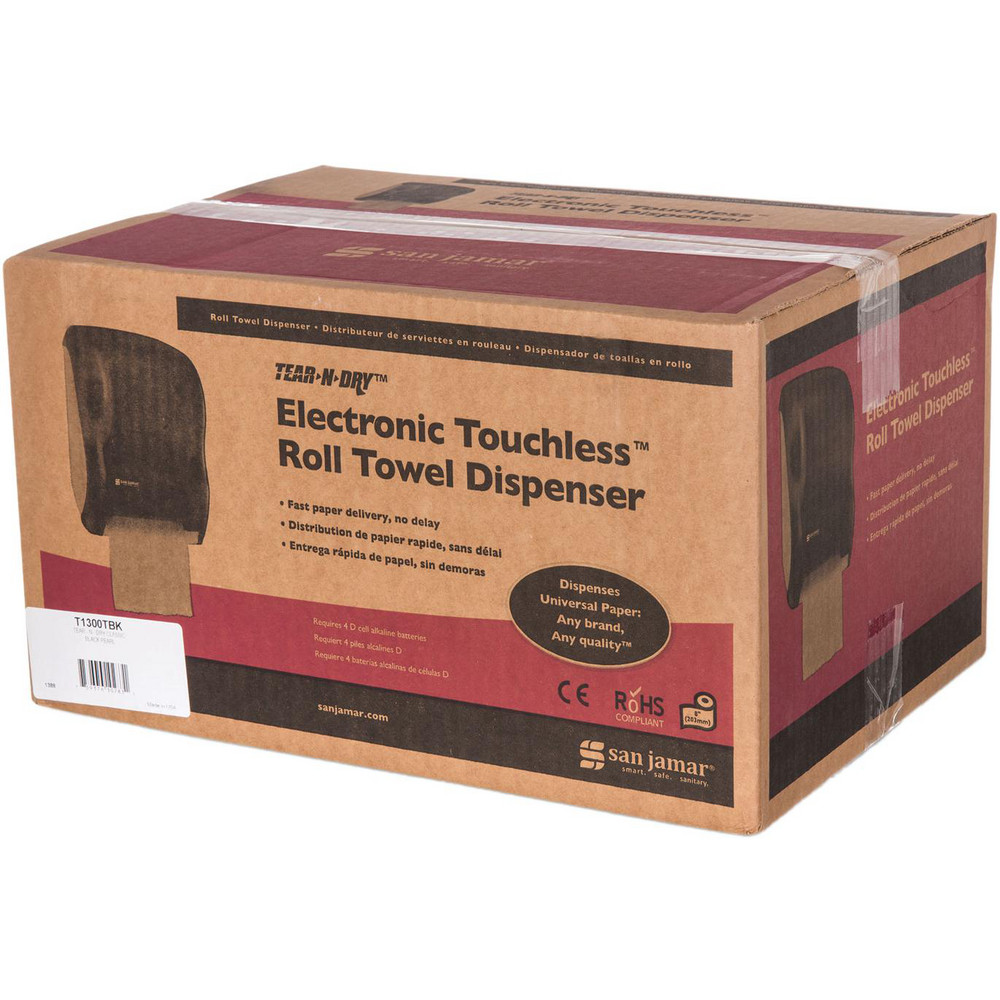 San Jamar Paper Towel Dispensers: Dispenser Type: Towel; Dispenser Style: Hands-Free; Towel Compatibility: Roll; Activation Method: Hands-Free - SJMT1300TBK