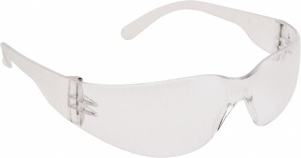 PRO-SAFE Safety Glasses: Scratch-Resistant, Polycarbonate, Clear Lenses, Frameless - 48283