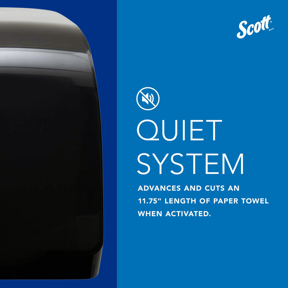 Scott Pro Manual Hard Roll Towel Dispenser, Black, for Blue Core Scott Pro Roll Towels, 12.66" x 16.44" x 9.18" - 34346