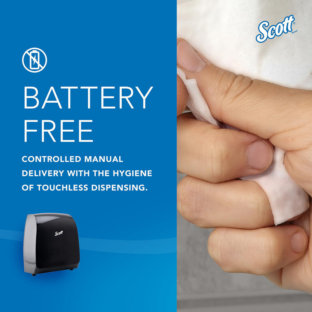 Scott Pro Manual Hard Roll Towel Dispenser, Black, for Blue Core Scott Pro Roll Towels, 12.66" x 16.44" x 9.18" - 34346