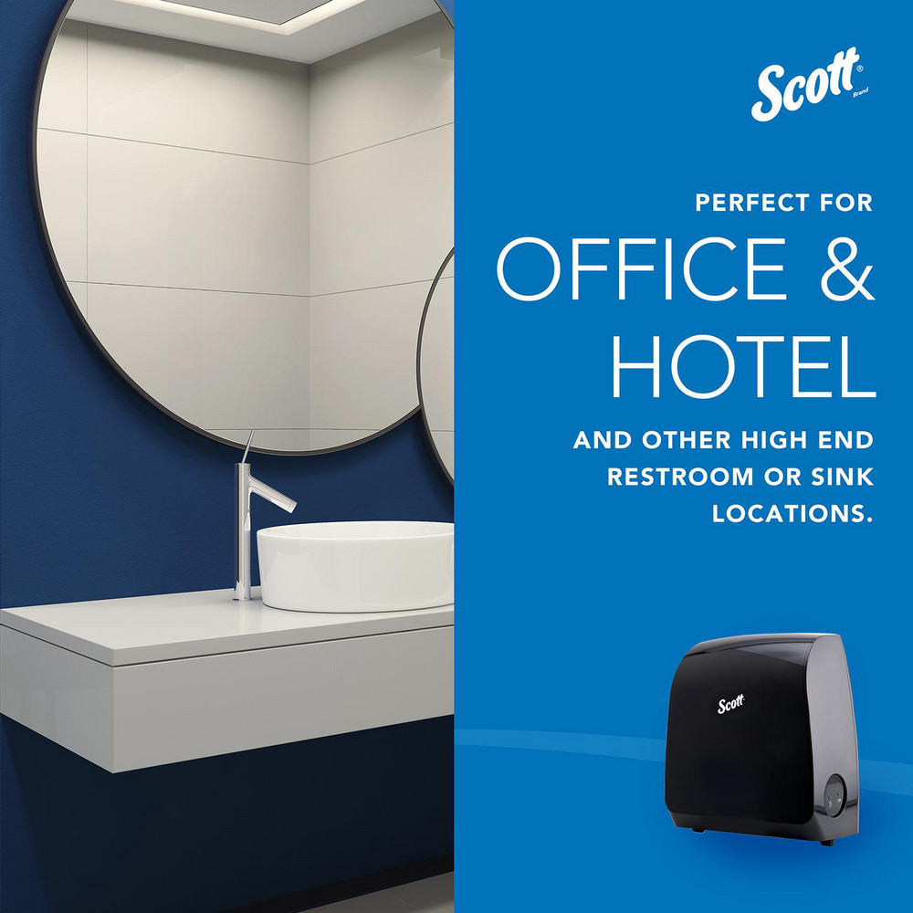 Scott Pro Manual Hard Roll Towel Dispenser, Black, for Blue Core Scott Pro Roll Towels, 12.66" x 16.44" x 9.18" - 34346