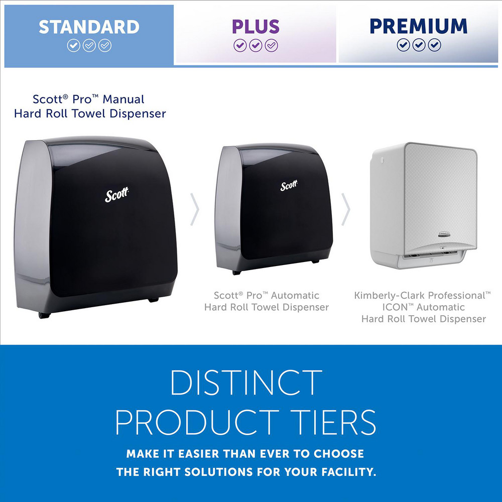 Scott Pro Manual Hard Roll Towel Dispenser, Black, for Blue Core Scott Pro Roll Towels, 12.66" x 16.44" x 9.18" - 34346