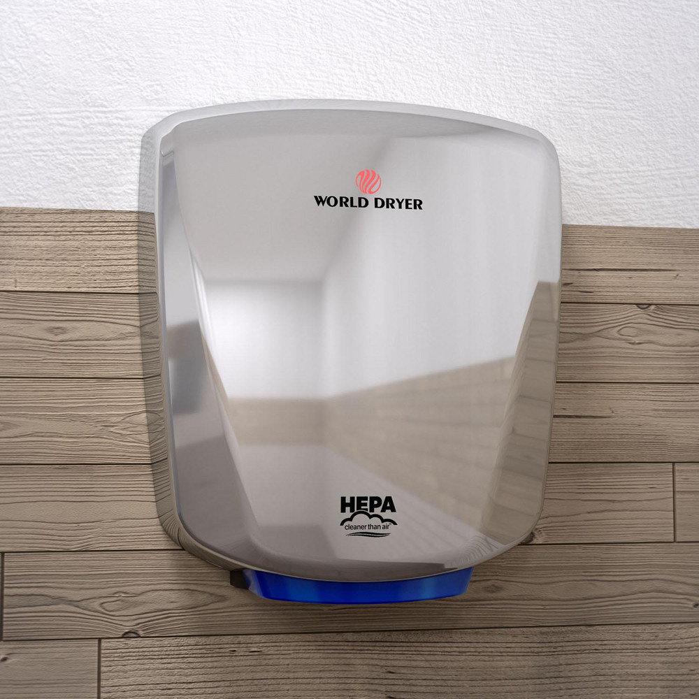 World Dryer Electric Hand Dryers: Hardwire, Touchless, Stainless Steel - Q-972A2
