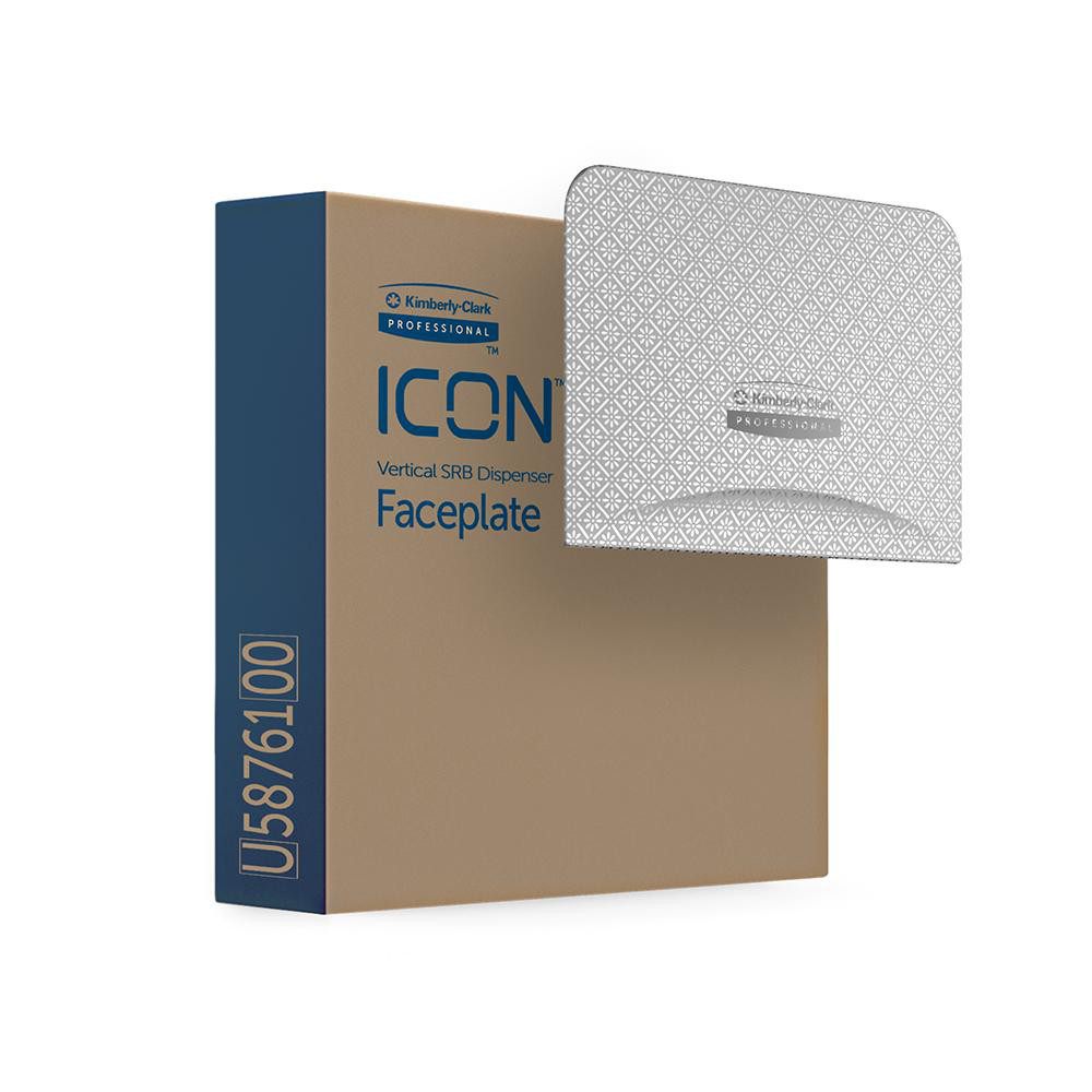 Kimberly-Clark Professional ICON Faceplate, Silver Mosaic Design, for Coreless Standard Roll Vertical Toilet Paper Dispensers 2 Roll - 58761