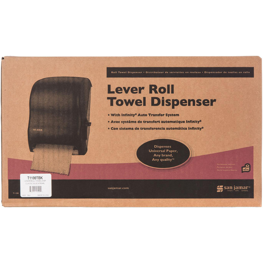 San Jamar Paper Towel Dispensers: Dispenser Type: Towel; Dispenser Style: Manual; Towel Compatibility: Roll; Activation Method: Crank Handle - SJMT1100TBK