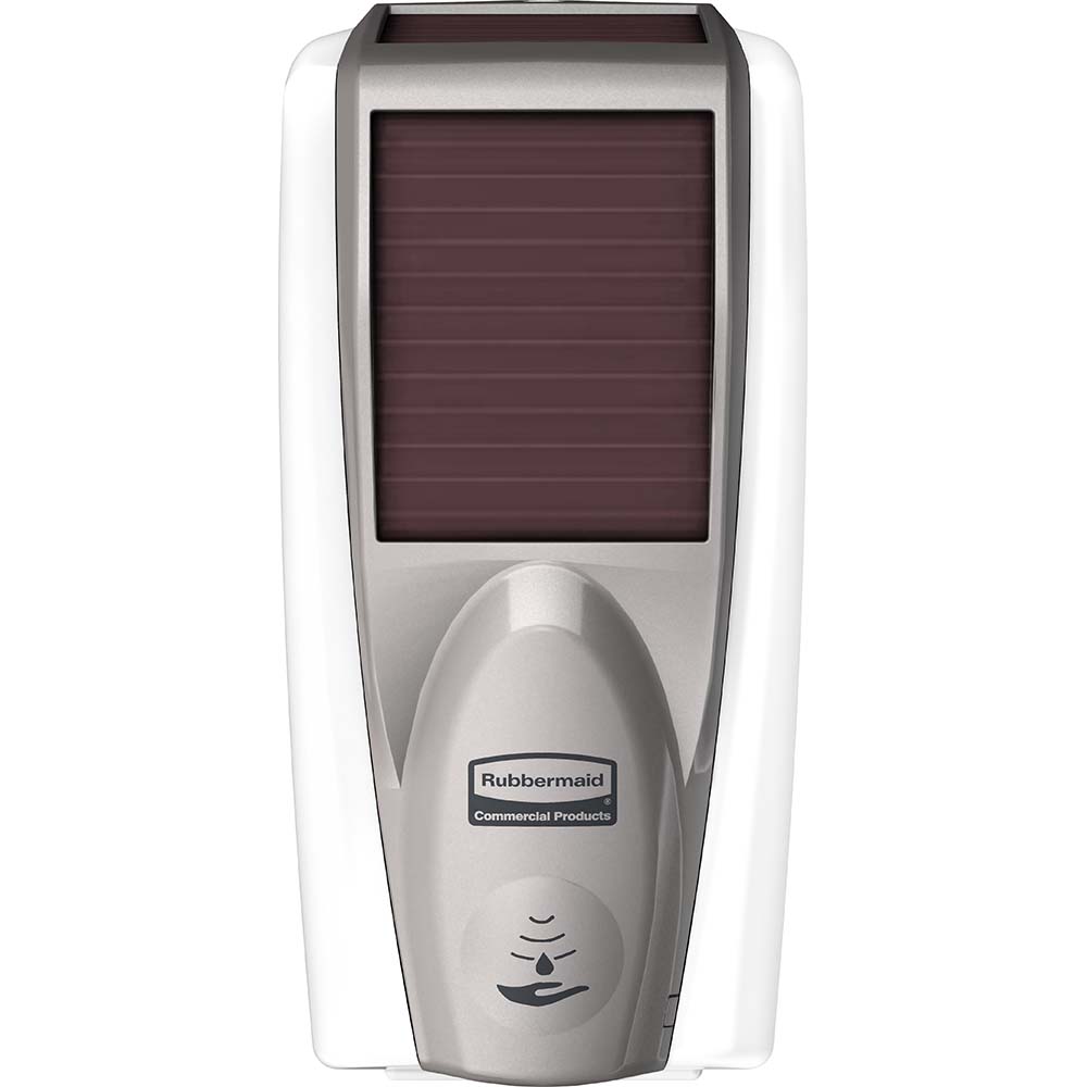 Rubbermaid AutoFoam LumeCel Hand Soap & Sanitizer Dispenser, White/Gray Pearl, Battery Free, Powered by Indoor Light, Touchless, Wall Mount - 1980828