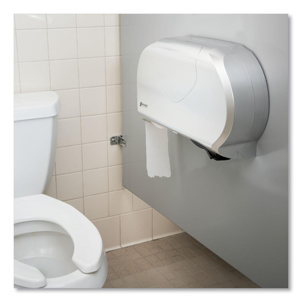 San Jamar Toilet Tissue Dispensers: Jumbo Roll, Plastic, 2, 9" Rolls - SJMR4070SS