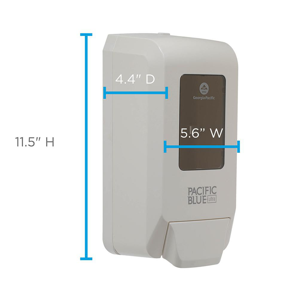 Georgia Pacific Pacific Blue Ultra Wall-Mounted Manual Dispenser For Foaming Hand Soap And Hand Sanitizer, White - 53058